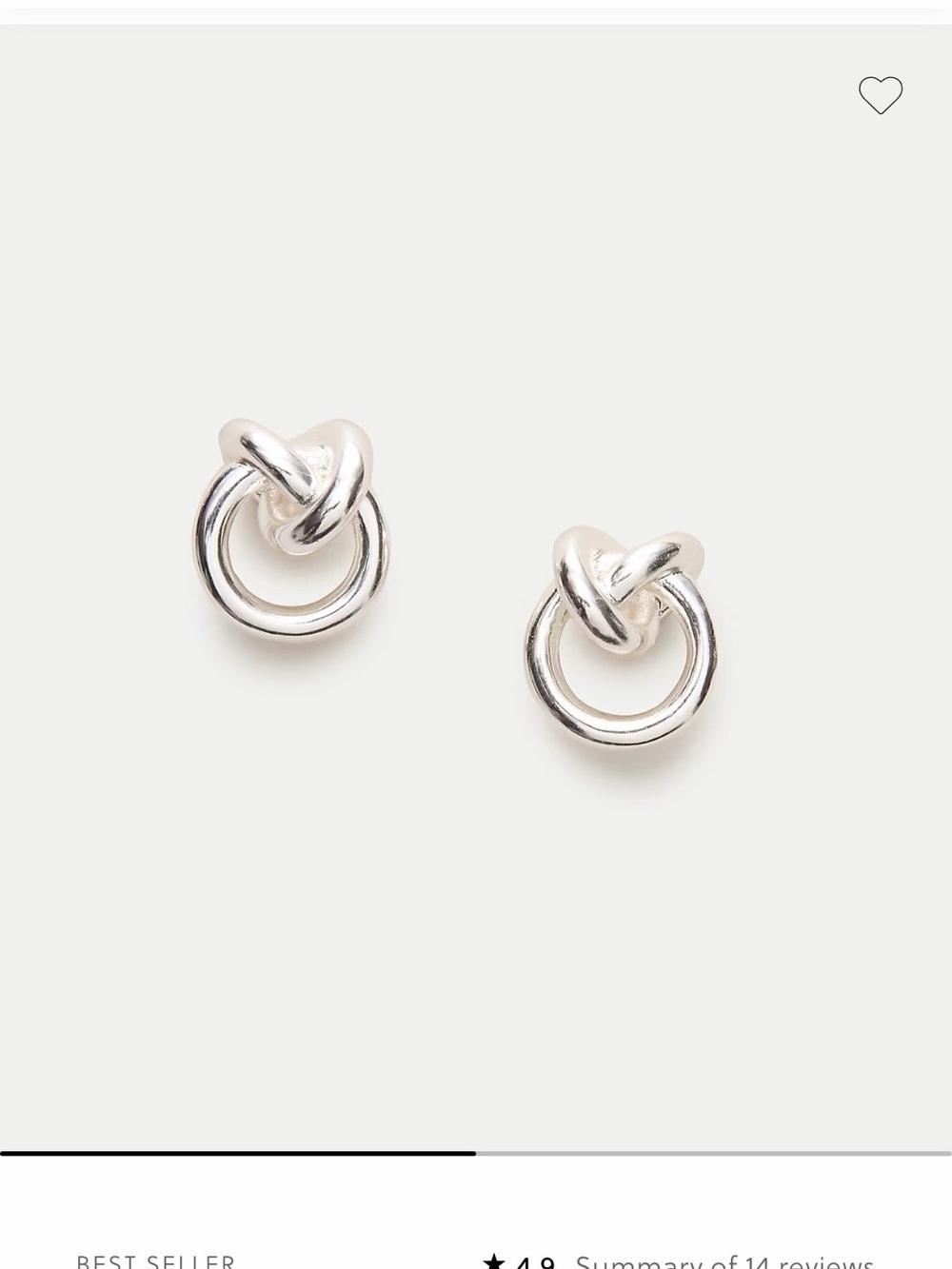 JCrewSterling Silver Knot & Hoop Stud Earrings - Silver